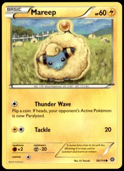 Mareep 38/114 Common Steam Siege Pokemon Near Mint - Image 1