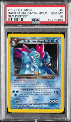 2002 POKEMON NEO DESTINY #5 DARK FERALIGATR-HOLO PSA 10 - Image 1