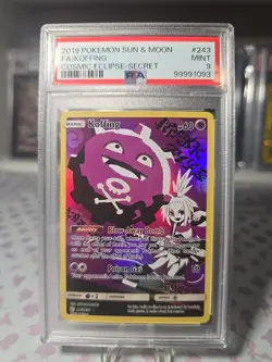 2019 POKEMON SUN MOON COSMIC ECLIPSE KOFFING FULL ART SECRET RARE 243/236 PSA 9 - Image 1