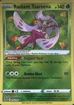 Radiant Tsareena 016/195 Radiant Rare Silver Tempest Pokemon Near Mint - Image 1