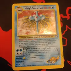 Misty's Tentacruel 10/132 Holo Rare Gym Heroes Pokemon Heavily Played - Image 4