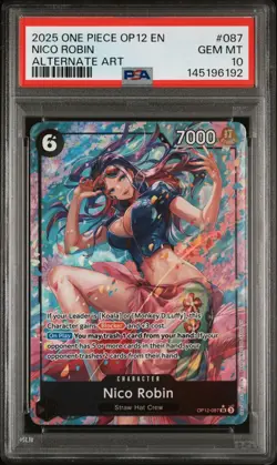 2025 One Piece TCG NICO ROBIN Alternate Art OP12-087 PSA 10 English - Image 1
