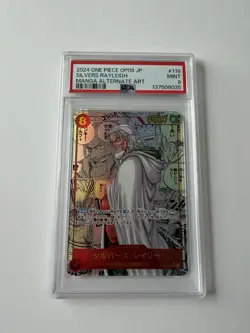 One Piece CCG Silvers Rayleigh Manga Alternate Art Japanese PSA 9 - OP08-118 SEC - Image 1