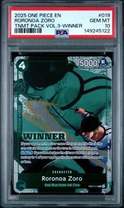 2025 ONE PIECE TOURNAMENT PACK VOL.3 WINNER #019 RORONOA ZORO PSA 10 - Image 1