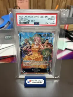 2026 One Piece TCG Rebecca OP15-Eb04 Alternate Art alt Leader English Gem PSA 10 - Image 1