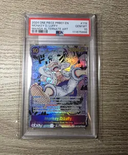 2024 ONE PIECE PRB01 MONKEY D LUFFY MANGA ALTERNATE ART #119 PSA 10 - Image 1