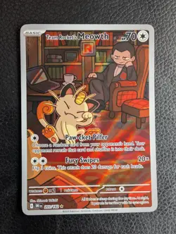 Team Rocket's Meowth - 203/182 Destined Rivals (Pokemon) Illustration Rare (NM) - Image 1