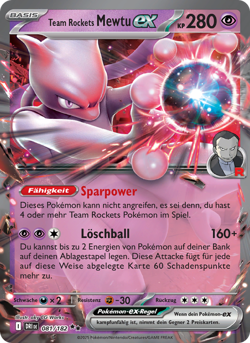Team Rockets Mewtu-ex EX Deutsch Ewige Rivalen 081 NM Pokemon TCG - Image 1