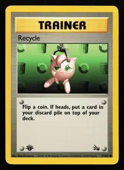 Recycle 61/62 Common 1st Edition Fossil Pokemon Card - Image 1