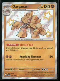 Garganacl 178/091 Shiny Rare Paldean Fates Pokemon Near Mint - Image 1