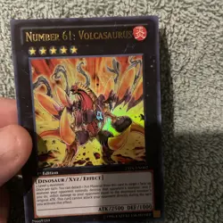 Number 61: Volcasaurus ZTIN-EN002 Ultra Rare Limited Edition YuGiOh - Image 2