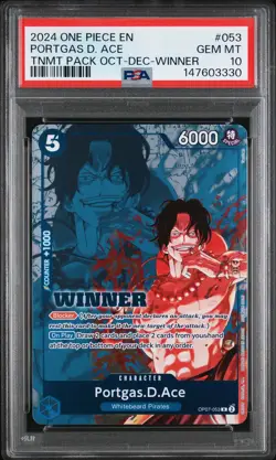 2024 ONE PIECE TOURNAMENT PACK OCTOBER-DECEMBER WINNER PORTGAS D. ACE PSA 10 - Image 1