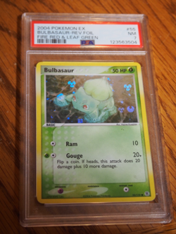 Pokemon 2004 Fire Red Leaf Green Bulbasaur Reverse Foil card, PSA 7 - Image 1