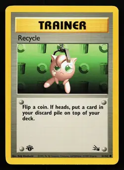 Recycle 61/62 Common 1st Edition Fossil Pokemon Card - Image 1
