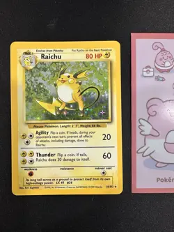 Raichu 14/102 Holo Rare Base Set Unlimited Pokemon Card 038💎NM💎 - Image 1