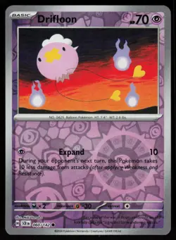 Drifloon 60/142 Common Stellar Crown Pokemon Reverse Holo Near Mint - Image 1
