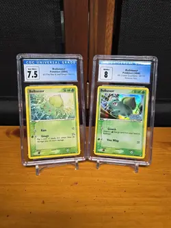 Bulbasaur Bundle Pokemon Crystal Guardians Holo Stamped CGC 8 Fire Leaf CGC 7.5 - Image 1