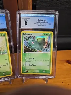 Bulbasaur Bundle Pokemon Crystal Guardians Holo Stamped CGC 8 Fire Leaf CGC 7.5 - Image 2