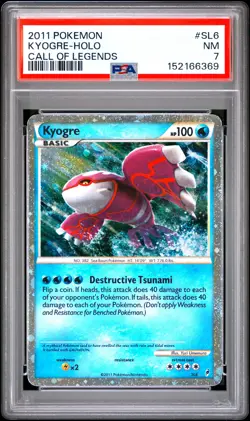 2011 POKEMON CALL OF LEGENDS #SL6 KYOGRE-HOLO PSA 7 - Image 1