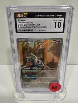 Pokemon CGC Gem Mint 10 - 2024 Paldean Fates ETB Mimikyu Promo #75 - Image 1