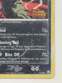 Pokemon TCG Dark Tyranitar 19/109 Team Rocket Returns Reverse Holo Stamp - Image 4