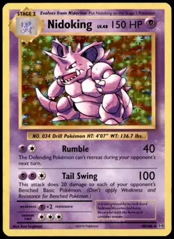 Nidoking 45/108 Holo Rare Evolutions Pokemon Holo Near Mint - Image 1