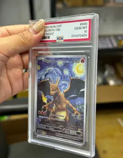 Custom Charizard with The Starry Night PSA 10 Graded Van Gogh Pokemon Card - Image 2