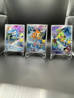 Pokemon, First Partner Illustration Collection, Series 1 Gen 4 Starters set - Image 1