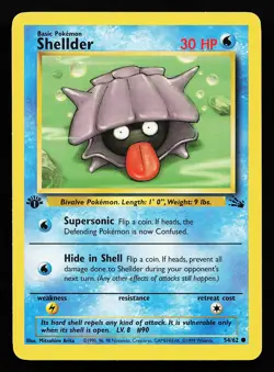 Shellder 54/62 Common 1st Edition Fossil Pokemon Card - Image 1
