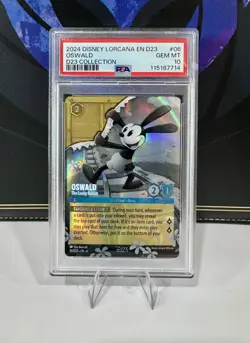 Disney Lorcana Oswald The Lucky Rabbit 06/D23 D23 Collection PSA 10 GEM MINT - Image 1