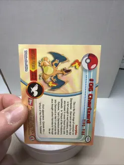 Pokemon #06 Charizard Topps Series 1 Card Pink Label LP - Image 2