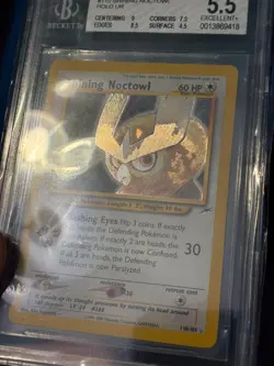 2002 Pokemon Card Neo Destiny 110 Shining Noctowl BGS 5.5 EX+ WOTC TCG - Image 2
