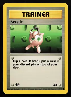 Recycle 61/62 Common 1st Edition Fossil Pokemon Card - Image 1