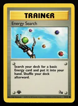 Energy Search 59/62 Common 1st Edition Fossil Pokemon Card - Image 1