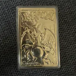 Pokemon Charizard Metal Gold-Plated Collectible Card Lot - 1 Cards, 1999 - Image 1