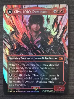 Clive, Ifrit's Dominant (0318) LP (Borderless FOIL) Final Fantasy Magic MTG TCG - Image 2