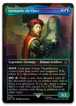Leonardo da Vinci (Borderless) #118 (Foil) (NM) Assassin's Creed ACR Magic MTG - Image 1