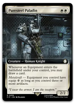 Puresteel Paladin (Extended Art) #456 (NM) Fallout PIP Magic MTG - Image 1