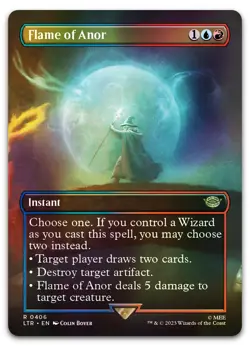 Flame of Anor (Borderless) #406 (Foil) (NM) Lord of the Rings LTR Magic MTG - Image 1