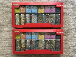 Pokemon Prismatic Evolutions 8 Mini-Tins with Promo Cards Costco 2-Pack IN HAND - Image 1