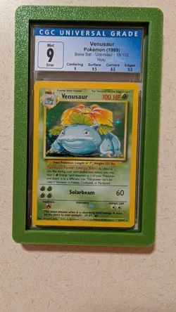 1999 Base Set Venusaur CGC 9 - Insufficient Ink Error - Image 1