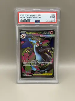 Pokemon TCG Mega Charizard X ex 109/094 Phantasmal Flames Ultra Rare Holo PSA 9 - Image 1