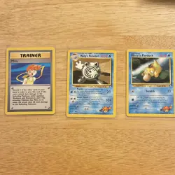 Pokemon TCG Gym Challenge Misty Trainer, Misty's Poliwhirl & Misty's Psyduck Lot - Image 1
