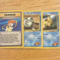 Pokemon TCG Gym Challenge Misty Trainer, Misty's Poliwhirl & Misty's Psyduck Lot - Image 3