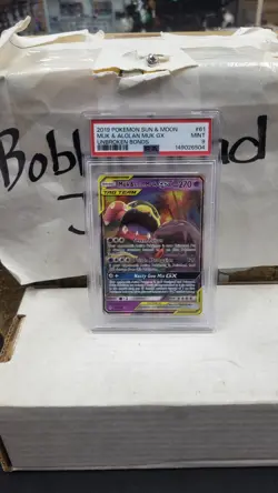 2019 MUK & ALOLAN MUK GX TAG TEAM UNBROKEN BONDS POKEMON PSA 9 MINT #61 - Image 1