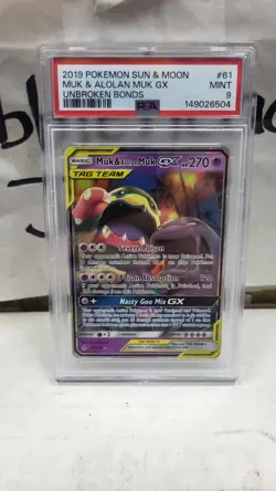 2019 MUK & ALOLAN MUK GX TAG TEAM UNBROKEN BONDS POKEMON PSA 9 MINT #61 - Image 2