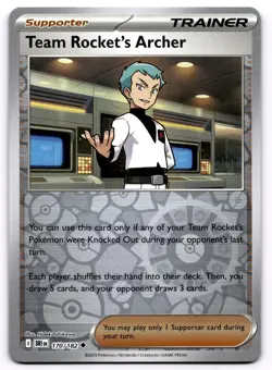 Team Rocket's Archer 170/182 Destined Rivals Uncommon Reverse Holo Near Mint - Image 1
