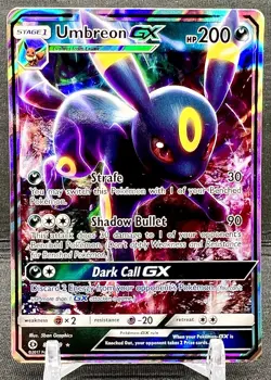 NM/NM- Umbreon GX Pokemon Card | Full Art Ultra Rare Holo | S&M Base Set 80/149 - Image 3