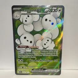 Pokemon Maushold ex 233/182 SV04 Paradox Rift Ultra Rare Full Art Holo EN - Image 1