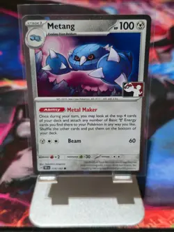 Pokemon TCG Metang 114/162 Cosmos Holo Play! Stamp Prize Pack Series 6 - NM - Image 1